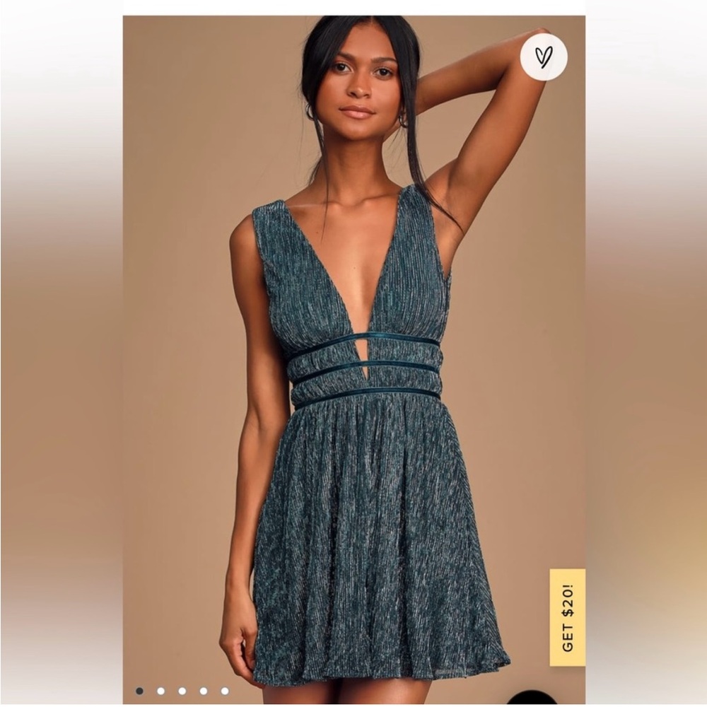NWT Lulus beautiful blue metallic shimmer dress